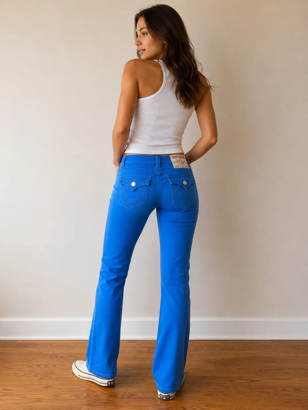 True Religion Billy Super T Bootcut Jeans Women's Size 29 Royal Blue Low Rise - Picture 2 of 9